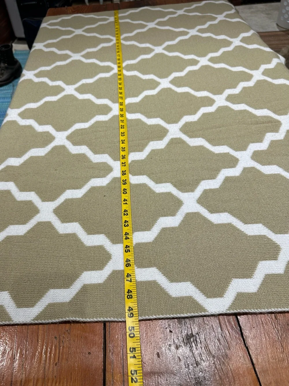 Pottery Barn Geometric Throw Blanket, Tan & White